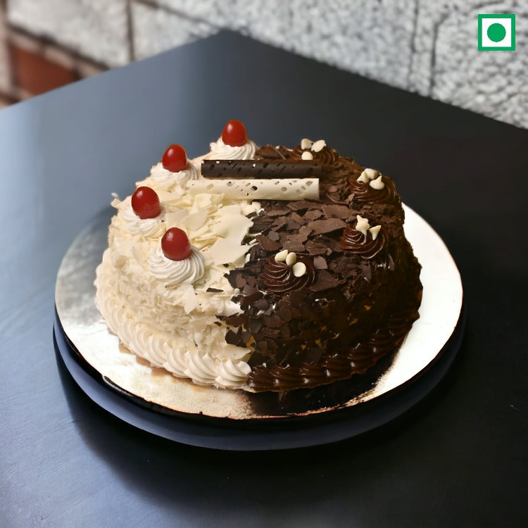 Fusion White-Black Forest Cake – Bake Buddy