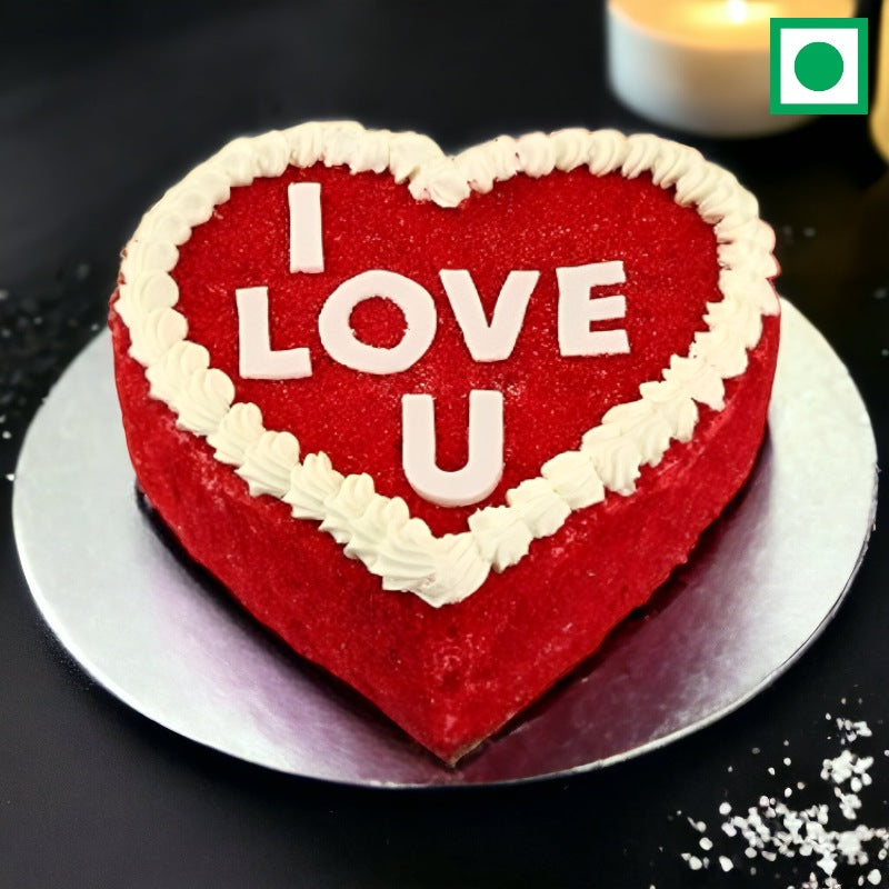 Heartfelt I Love You Red Velvet Delight Cake