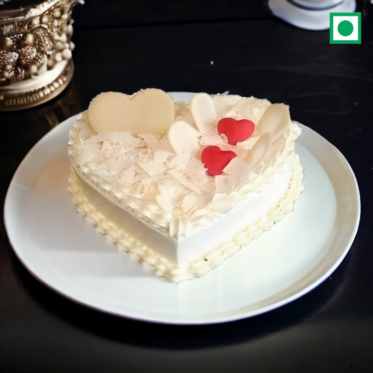 Love Heart Shaped White Forest Cake