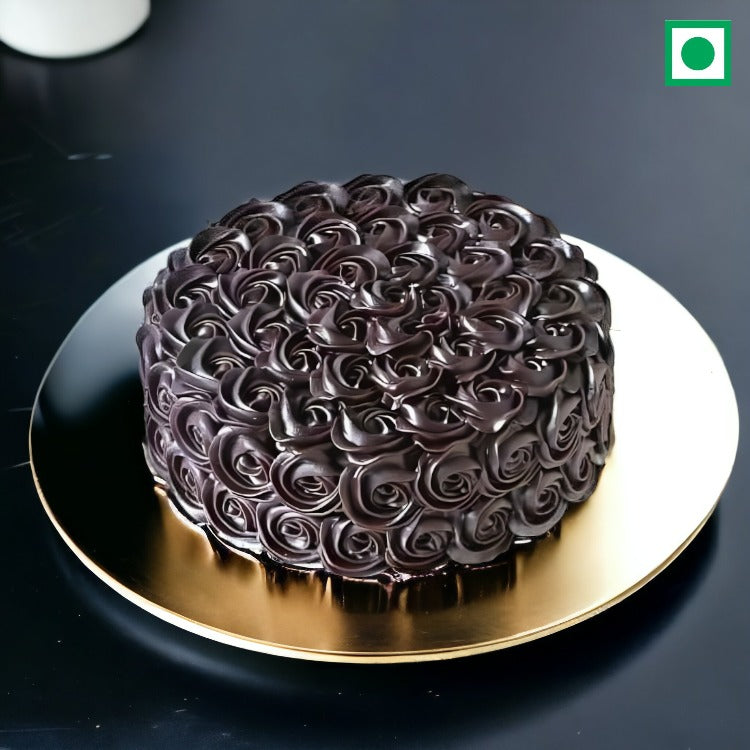 Tempting Floral Swirls Chocolate Truffle Cake