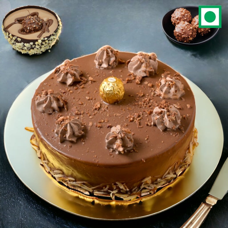 Almond Crust Ferrero Rocher Cake