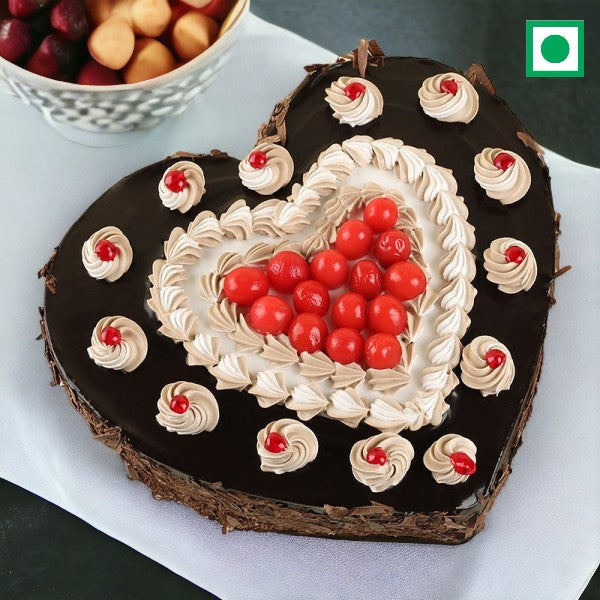 Cherrylicious Heart Shaped Blackforest Cake