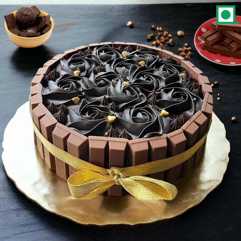 Elegant Choco-Swirl Kitkat Cake