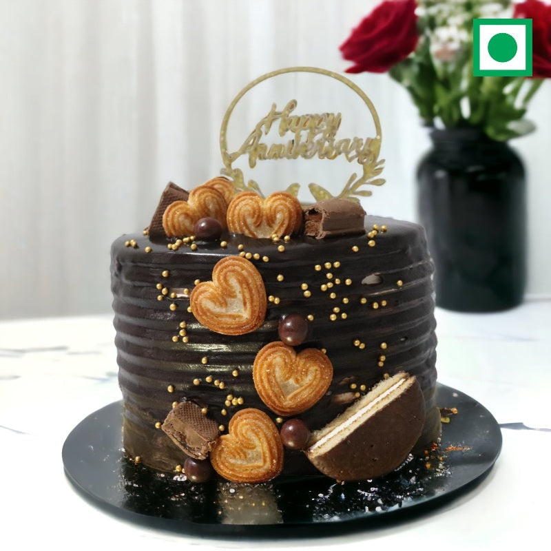 Classy Heartful Donut Delight Chocolate Cake