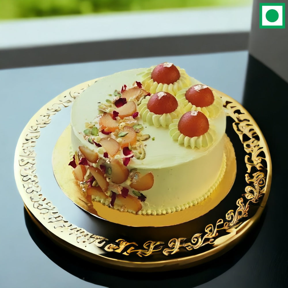 Elegant Gulab Jamun Cake