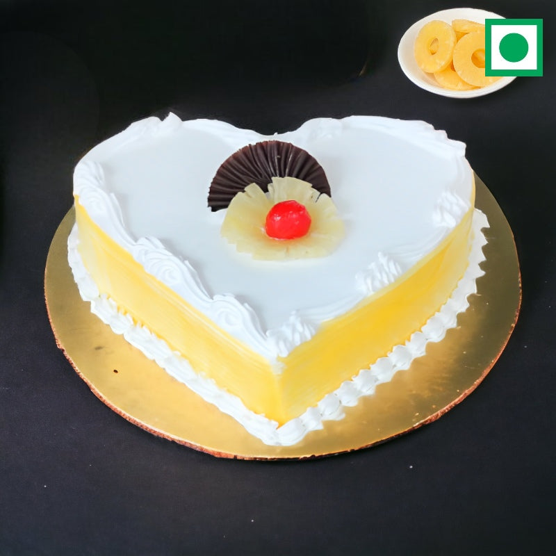 Heart Shaped Fruit Slice Delight Pineapple  Cake