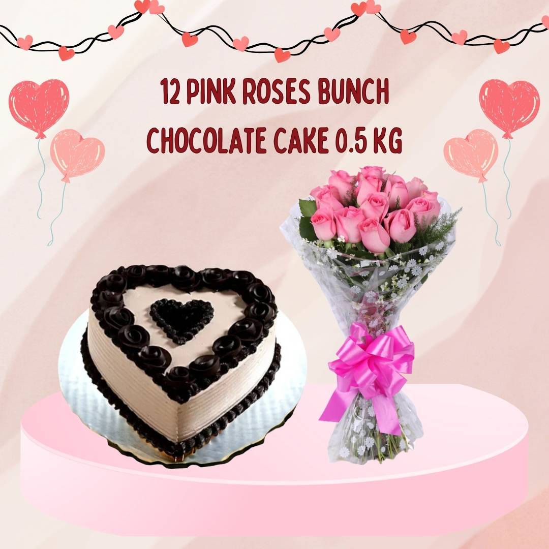 Heart Euphoria Pink Rose Extravaganza Combo